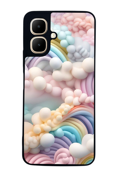 Aksel Kılıf متوافق مع Infinix Smart 10 مطبوع ، أسود غير لامع، سيليكون ناعم، و...