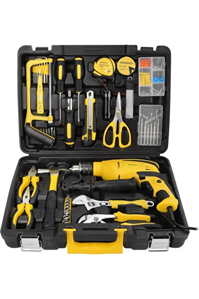 genernic مجموعة أدوات من 99 قطعة مع مثقاب مطرقة 13 مم ومفك براغي كهربائي - يو...
