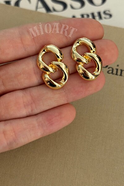 MioArt Chain Model Women's Interlocking Stylish Earrings