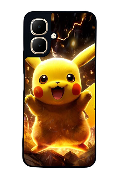 Aksel Kılıf متوافق مع Infinix Smart 10 مطبوع ، أسود غير لامع، سيليكون ناعم، و...