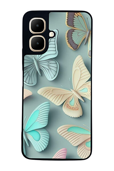 Aksel Kılıf متوافق مع Infinix Smart 10 مطبوع ، أسود غير لامع، سيليكون ناعم، و...