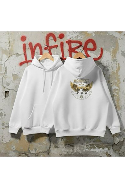 Infire clothing Unisex Oversized Manifest Printed Hoodie