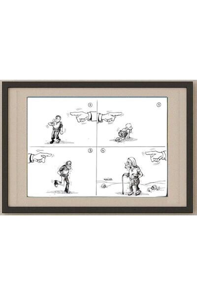 karikatural Raed Khalil 29x21cm Orijinal Karikatür Tablo