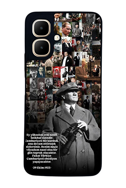 Aksel Kılıf متوافق مع Infinix Smart 10 مطبوع ، أسود غير لامع، سيليكون ناعم، و...