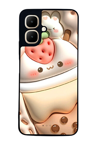 Aksel Kılıf متوافق مع Infinix Smart 10 مطبوع ، أسود غير لامع، سيليكون ناعم، و...