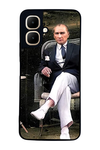 Aksel Kılıf متوافق مع Infinix Smart 10 مطبوع ، أسود غير لامع، سيليكون ناعم، و...