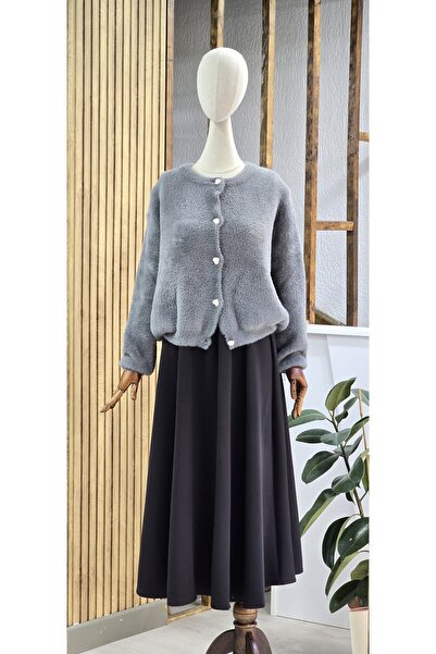 NANTİREA Soft Cardigan with Heart Buttons