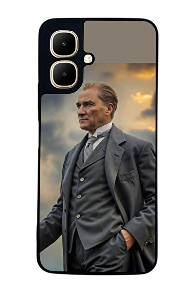 Aksel Kılıf متوافق مع Infinix Smart 10 مطبوع ، أسود غير لامع، سيليكون ناعم، و...