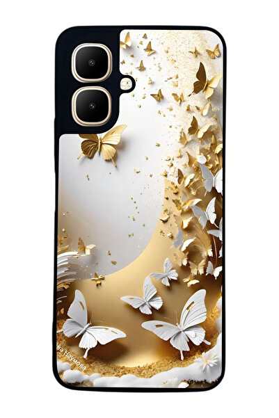 Aksel Kılıf متوافق مع Infinix Smart 10 مطبوع ، أسود غير لامع، سيليكون ناعم، و...