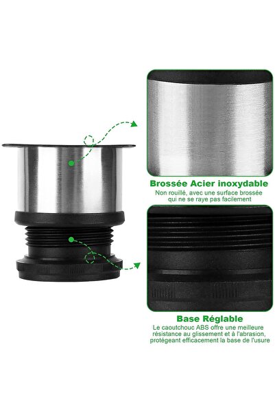 OEM Set de 4 picioare de mobilă, Metal, 60 x 50 mm, Argintiu