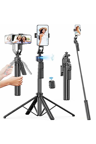 HYX حامل ثلاثي القوائم لتتبع الوجه تلقائيًا، حامل هاتف سيلفي قابل للتمديد بطو...