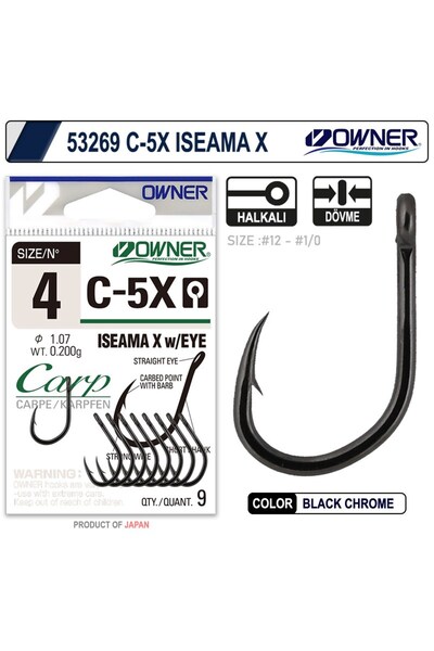 Owner 53269 C-5X İSEAMA X BLACK CHROME SAZAN İĞNESİ
