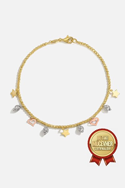 MEKS JEWELS Mikron Altın Kaplama Gümüş Dorika Bileklik