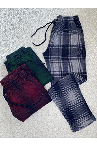 DÜVEN 3 Pieces Jacquard Fabric Winter Women Men Unisex Colorful Tracksuit Pajama Bottoms