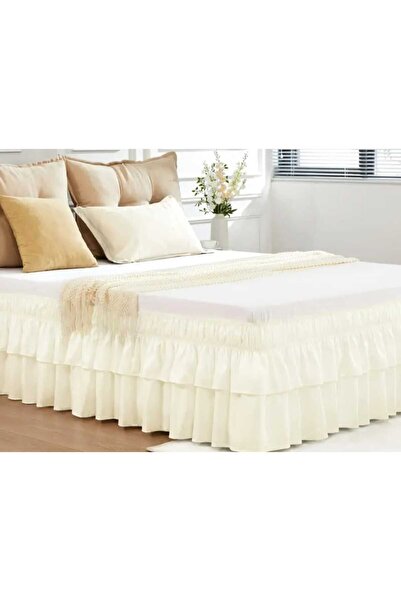 KUMSAATİ Diva Keten Baza Eteği Çift Kişilik