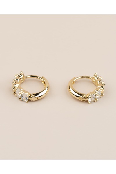 Portakal Esintisi Celvia Minimal Zircon Stone Hoop Xuping Earrings