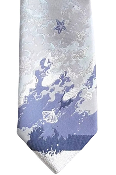 Waves And Pebbles Silvery Gray Women's Tie