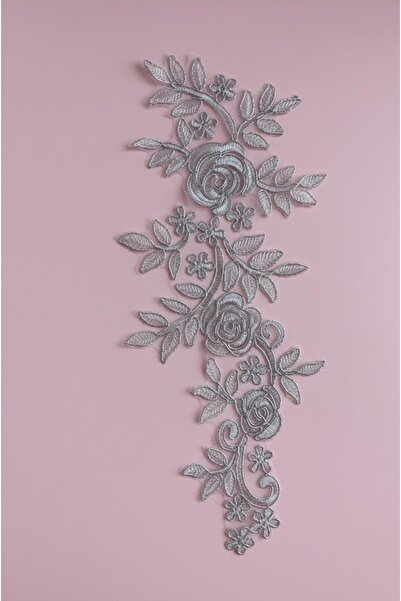 Yasmin S'H'E Gül Desenli Dantel Güpür Aplike