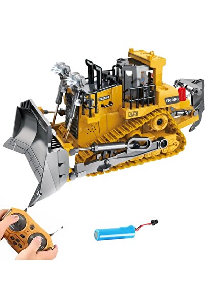 alpmodel Oyuncak 1/16 Ölçek Bulldozer 9 Kanal Uzaktan Kumandalı İş Makinası M...