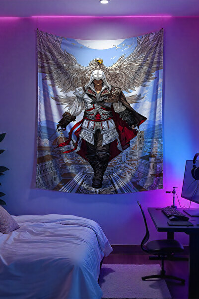 FG Store Assassin's Creed Temalı Dijital Baskılı Duvar Örtüsü Duvar Halısı