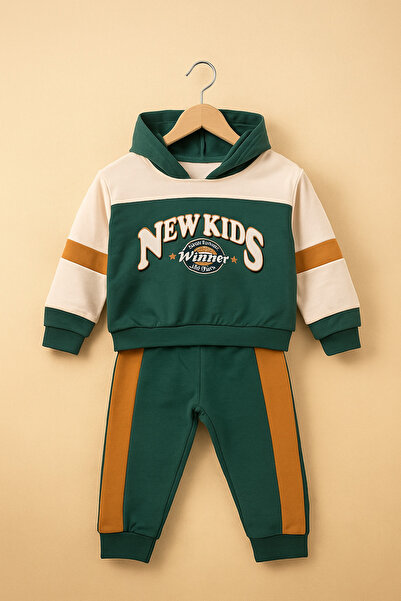 tinytrends Baby Boy & Child 100% Cotton Hooded Piece Tracksuit Set