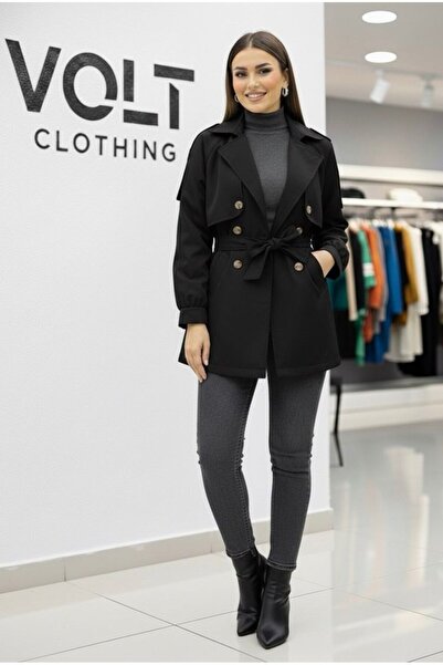 VOLT CLOTHİNG Apolet Windproof Trench Coat