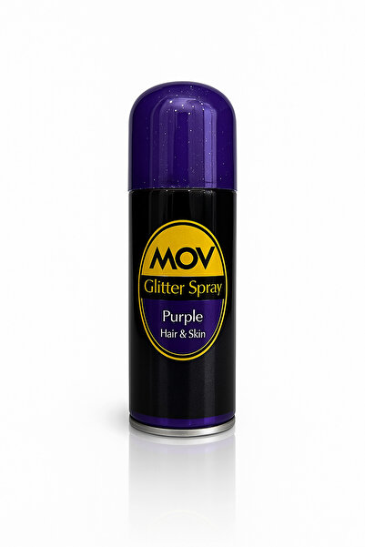 MOV Glitter Spray 3’lü Set Festival Pack – Altın + Mor + Gri - Saç ve Cilt İçin Işıltılı Simli Sprey
