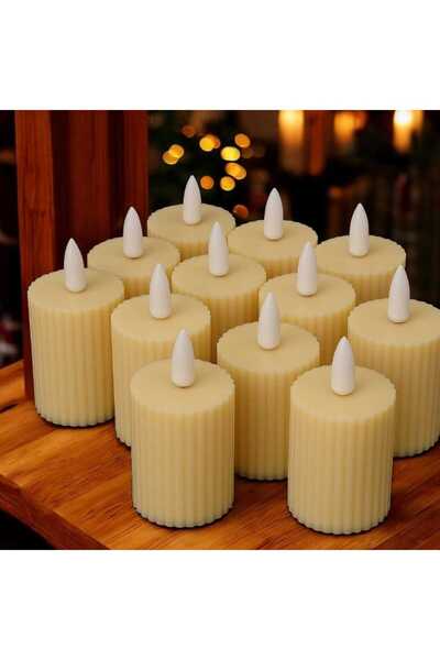 OEM Set 12 lumanari LED, cu baterii incluse, lumina calda, candela cu efect d...