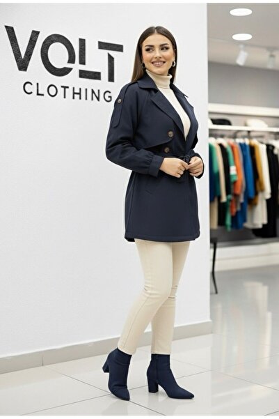 VOLT CLOTHİNG Apolet Windproof Trench Coat