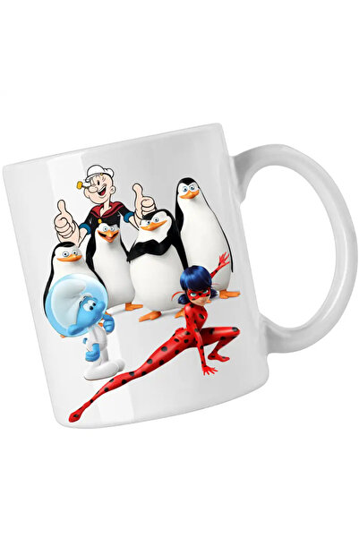 OEM Mug The Penguins of Madagascar The Smurfs Miraculous Popeye the Sailor