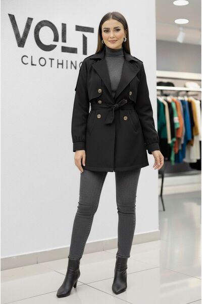 VOLT CLOTHİNG Apolet Windproof Trench Coat