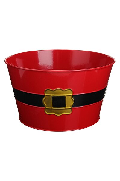 OEM Cos Metalic Rosu Centura Mos Craciun 26,5x15cm