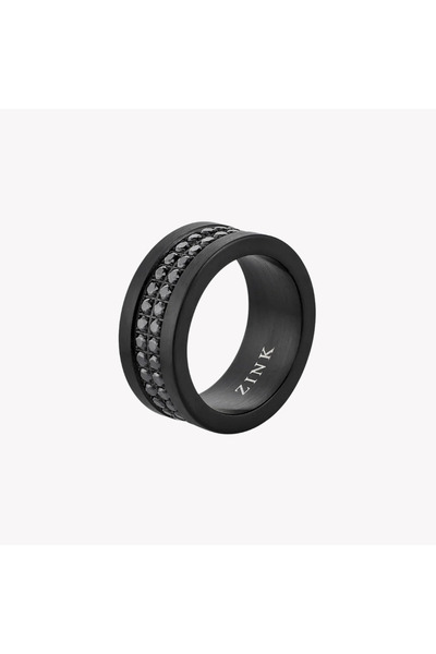ZINK Men's Black Stainless Steel Ring | Zjrg044b