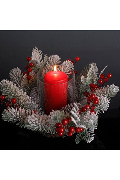 OEM Коледна декоративна стойка с елхови клонки, снежни човеци, горски плодове...