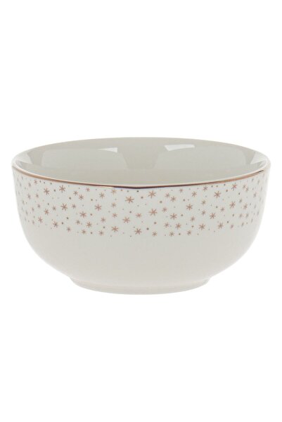 OEM White Porcelain Christmas Bowl with Gold Foil Stars 500ml