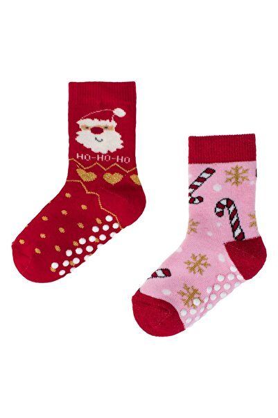 OEM Κόκκινες Ροζ Χριστουγεννιάτικες Κάλτσες Άγιου Βασίλη Αντιολισθητικές για ...