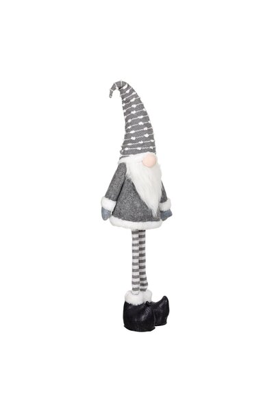 OEM Decorative Figure Christmas Gnome with Movement Gray Fur Hat 89cm