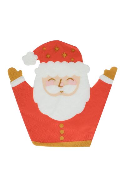 OEM Red and White Santa Claus Shaped Table Napkins 33x33cm - 12pcs