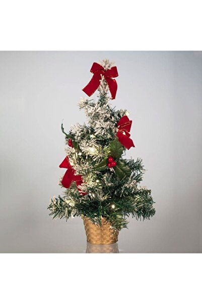 OEM Brad de Craciun Artificial in Ghiveci cu Fundite Rosii & 20 de Becuri LED...
