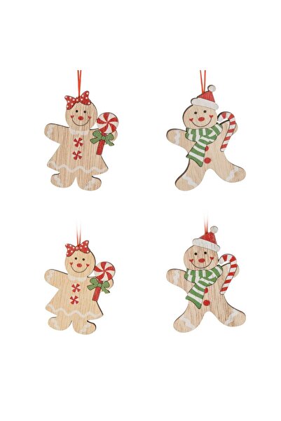 OEM Set Ornamente Brad de Craciun Figurine din Lemn Om de Turta Dulce Om de Z...