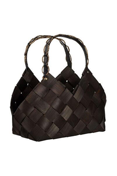 OEM Cos Decorativ de Bucatarie Maro cu Manere 37x24x39cm