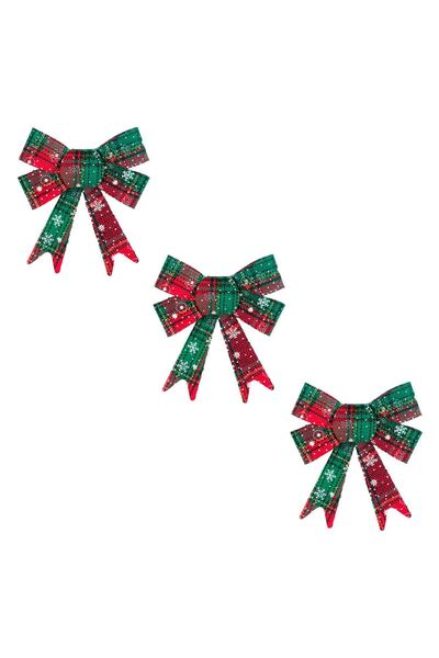 OEM Fundite Decorative de Craciun Rosii Verzi cu Carouri Fulgi 13 centimetri ...