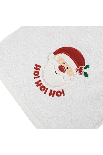 OEM White Cotton Hand Towel with Embroidered Santa Claus 50x30cm