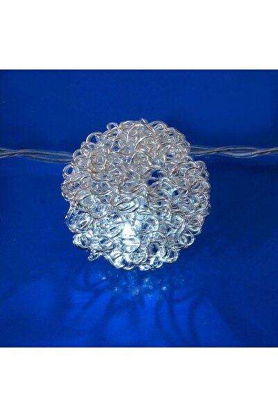 OEM 10 LED Battery Powered String Lights Silver 1.2m - Cool White