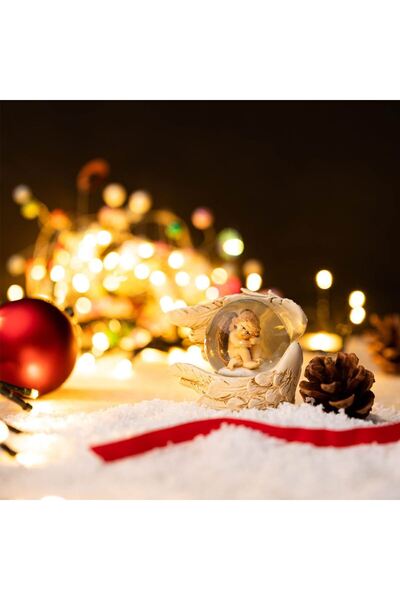 OEM Decorative Christmas Snow Globe Angel Wings 8cm