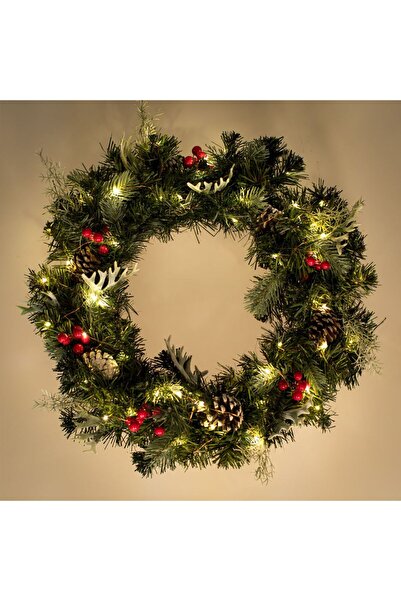 OEM Coronita Decorativa de Craciun Verde cu LED Conuri Pomusoare Ø50cm