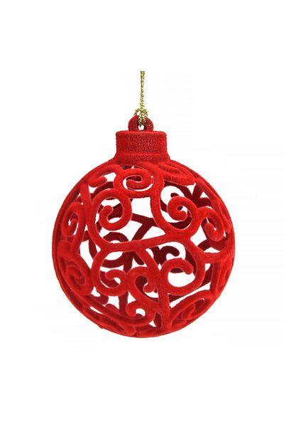 OEM Ornament Brad de Craciun Glob Rosu cu Model Ø6m