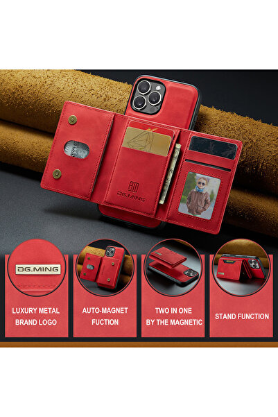 HYPERSOFT iPhone 16 (6.1 Inch) Compatible 2-in-1 Detachable Wallet Card Holder Lux Leather Case