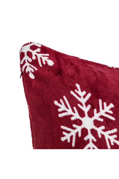 OEM Christmas Decorative Velvet Pillowcase Burgundy with White Flakes 70x50cm