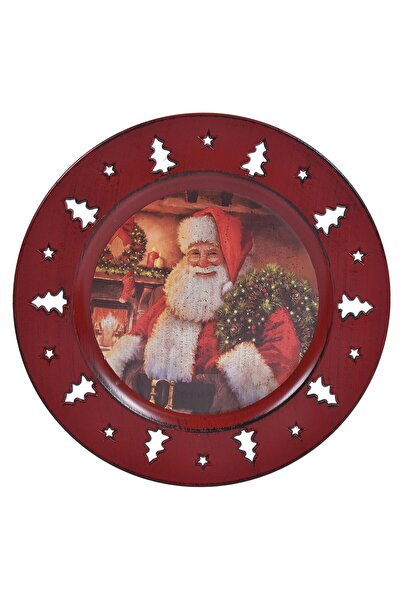 OEM Platou Decorativ Rotund din Plastic Mos Craciun Brazi Ø33cm